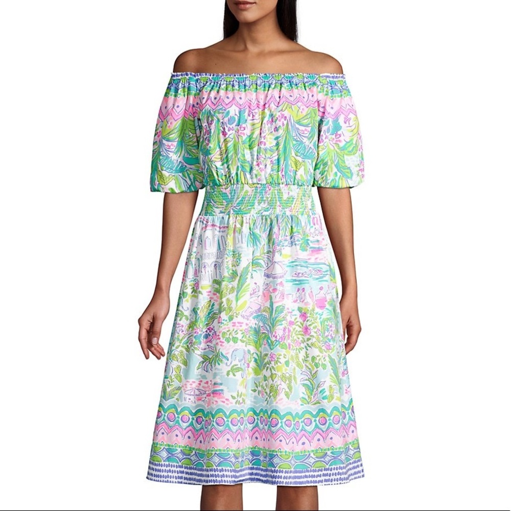 NWT Lilly Pulitzer Camille Off-The-Shoulder Dress